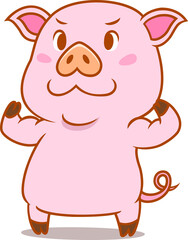 Fototapeta premium Cute cartoon pig.