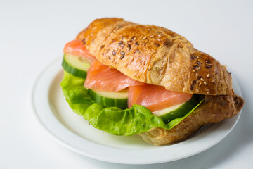 Croissant on a white plate