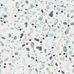 Terrazzo Texture Vector. Flooring Seamless Pattern