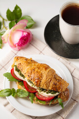 croissant with mozzarella cheese