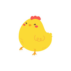 cartoon little chick Hatched eggs on Easter. decorate greeting cards for children