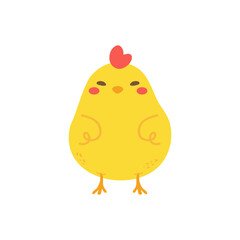 cartoon little chick Hatched eggs on Easter. decorate greeting cards for children