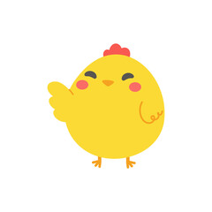 cartoon little chick Hatched eggs on Easter. decorate greeting cards for children