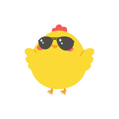 cartoon little chick Hatched eggs on Easter. decorate greeting cards for children