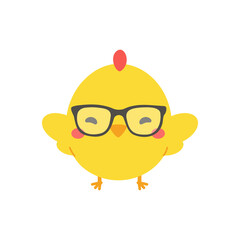 cartoon little chick Hatched eggs on Easter. decorate greeting cards for children