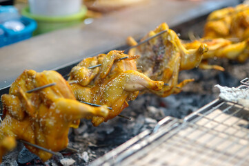 Grilled chicken on the grill on the grill.