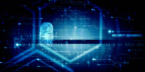 Fingerprint Scanning Technology Concept 2d Illustration