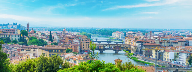 Arno river in Florence on a clear day