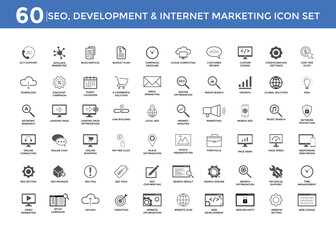 Set of SEO, development, internet marketing icons. Search Engine Optimization icon set
