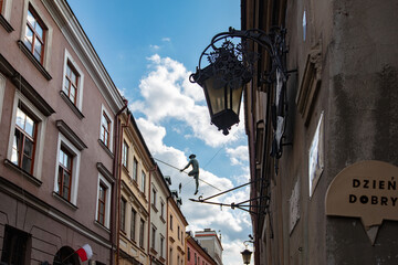 Equilibrist statue in Lublin, Poland - obrazy, fototapety, plakaty