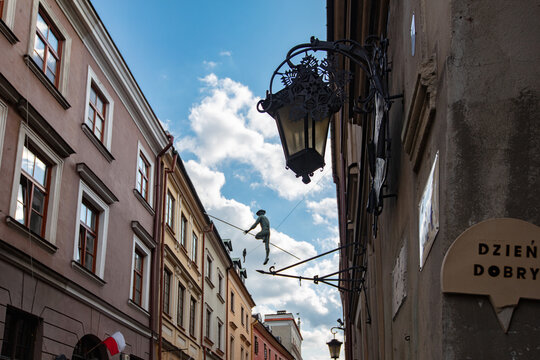Equilibrist statue in Lublin, Poland