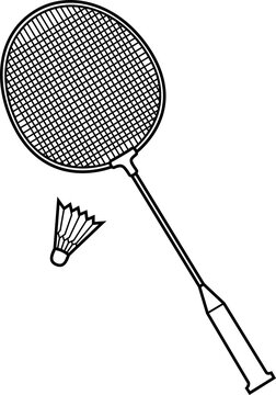 recommend clip art: Badminton line  icon.