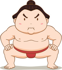 Cartoon character of Sumo wrestler.	