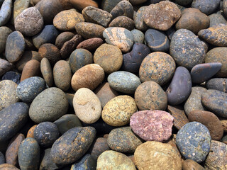 colorful pebbles on the beach 
