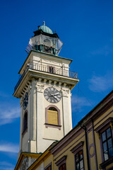 Fototapeta na wymiar town hall tower in polish part of Cieszyn