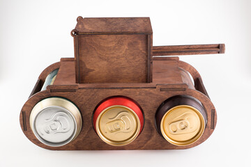 wooden souvenir in the form of a tank