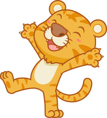 Cartoon illustration of healthy tiger.