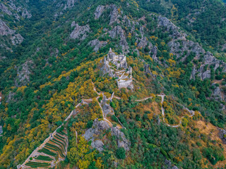 Burgruine Dürnstein in der Wachau von oben