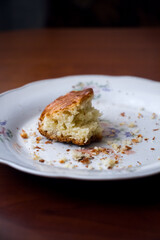 Starvation and crisis. There are cookie crumbs in the plate