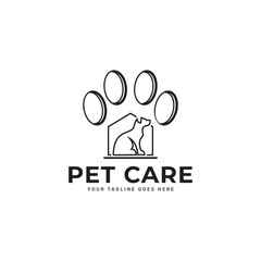 Pet Care Logo Template Design Vector, Emblem, Design Concept, Creative Symbol, Icon