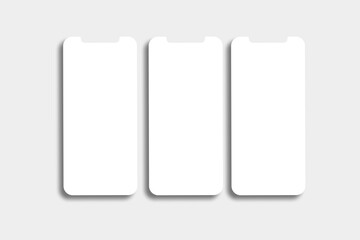 various screens mockup with copy space in 3D rendering. App interface, ux ui, and web design presentation concept