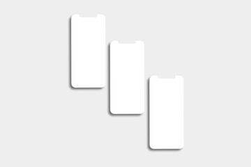 various screens mockup with copy space in 3D rendering. App interface, ux ui, and web design presentation concept