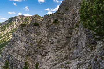Climbing the Edelrid Via Ferrata near Oberjoch Bad Hindelang in the Allgau Mountains