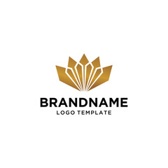 Diamond Flower Lotus Logo Vector Geomatric Abstract