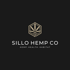 Hemp Co Cannabis Minimalist Logo Vector Elegant