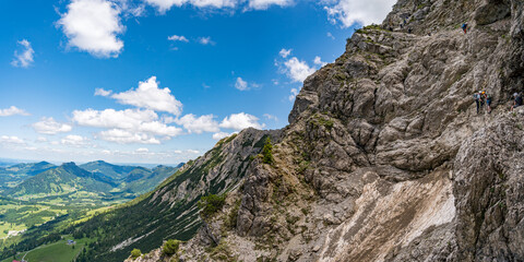 Climbing the Edelrid Via Ferrata near Oberjoch Bad Hindelang in the Allgau Mountains