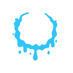 splashing water circle text frame For decorating Songkran festival posters.