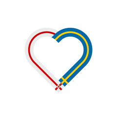 friendship concept. heart ribbon icon of northern ireland and swedish flags. vector illustration isolated on white background