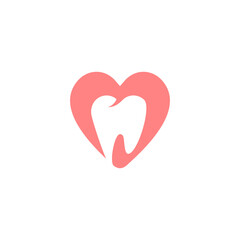 Dental With Heart Logo Vector Abstract Modern