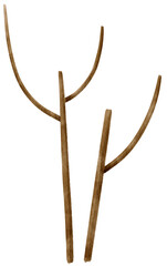 Leafless dead tree dry tree watercolor illustration for Decorative Element