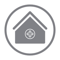 Hospital Flat Icon. Pixel Perfect. For Mobile and Web.
