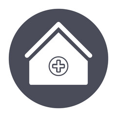 Hospital Flat Icon. Pixel Perfect. For Mobile and Web.
