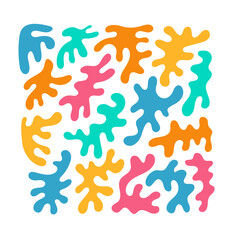 hand drawn greasy drops liquid shapes background