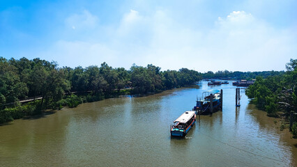 The boat in the river, Samutprakarn, Thailand.