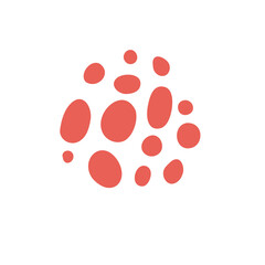 hand drawn group of gold polka dots for greeting card minimalist style decoration