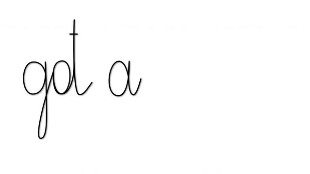 Got an Idea words, hand writing self drawing animation. Luma matte, mask, alpha channel. Text, lettering, inscription.