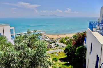 Fototapeta na wymiar Sidi Bou Said in Tunesien unglaublich schöne Aussicht 
