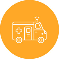 Ambulance Multicolor Circle Line Inverted Icon