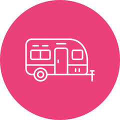 Caravan Multicolor Circle Line Inverted Icon