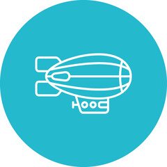 Airship Multicolor Circle Line Inverted Icon © Maan Icons