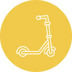 Kick Scooter Multicolor Circle Line Inverted Icon