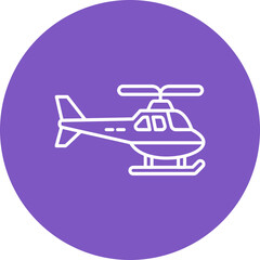 Helicopter Multicolor Circle Line Inverted Icon