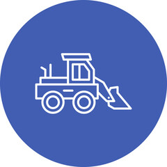 Loader Truck Multicolor Circle Line Inverted Icon
