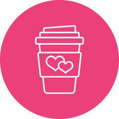 Coffee Multicolor Circle Line Inverted Icon