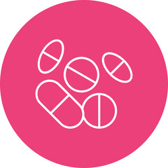 Pills Multicolor Circle Line Inverted Icon