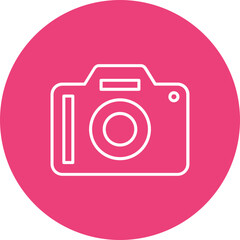 Camera Multicolor Circle Line Inverted Icon